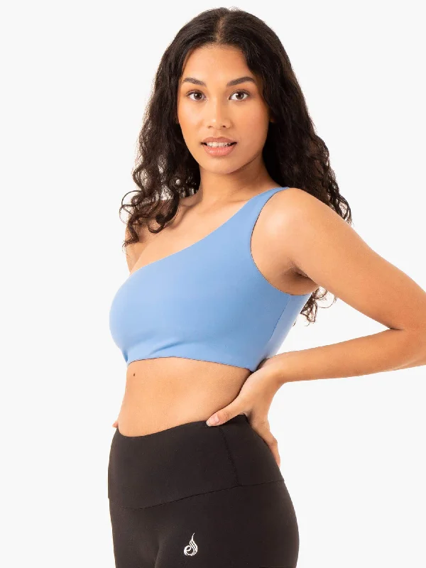 Adapt One Shoulder Sports Bra - Sky Blue