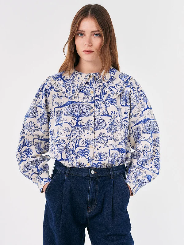 Bobo Choses Wonderland Blouse in Blue White