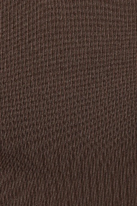 Brown T-shirt Short Sleeve Scoop Neck Seamless