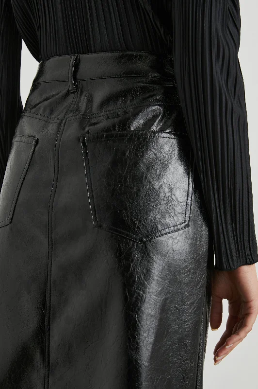 NORMA SKIRT - BLACK PATENT