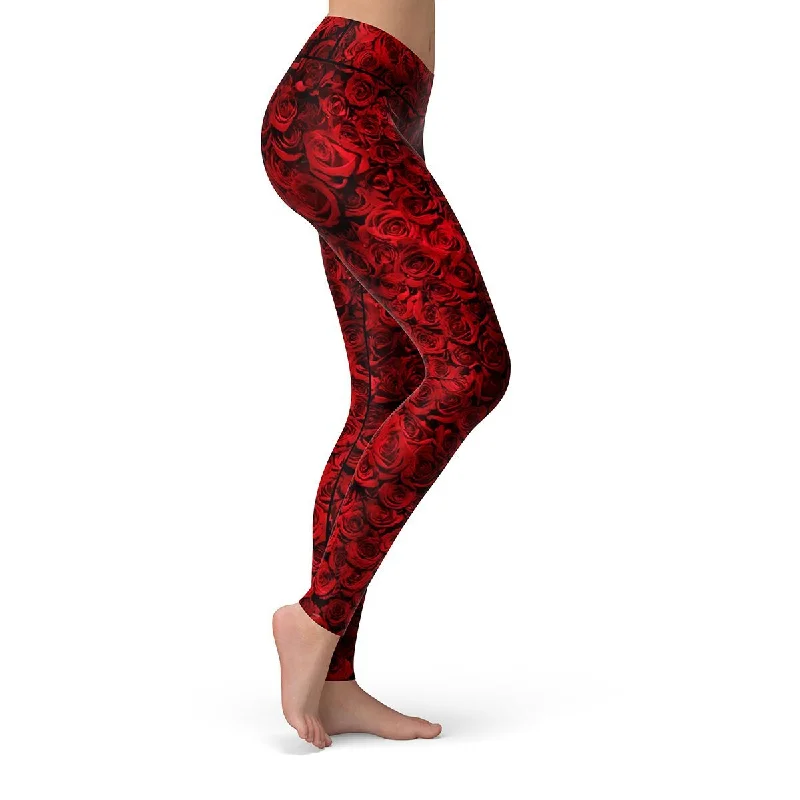 Red Rose Leggings