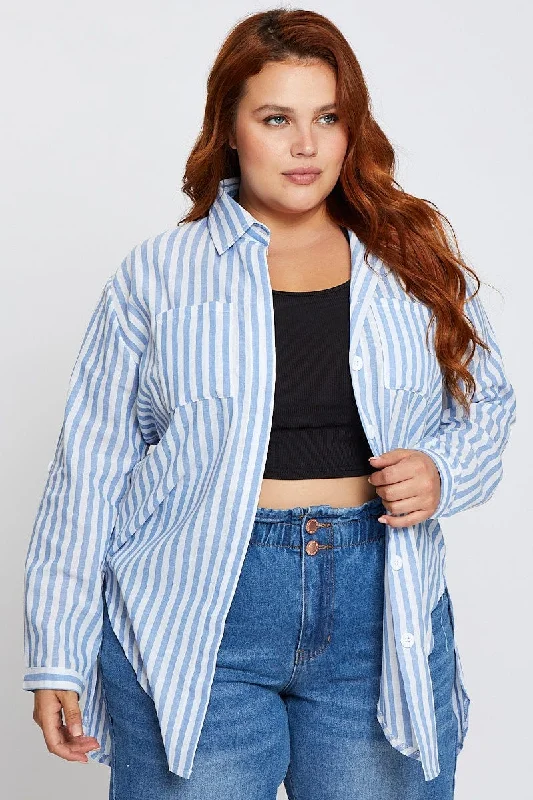 Stripe Oversized Shirt Long Sleeve