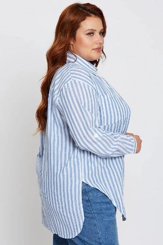 Stripe Oversized Shirt Long Sleeve