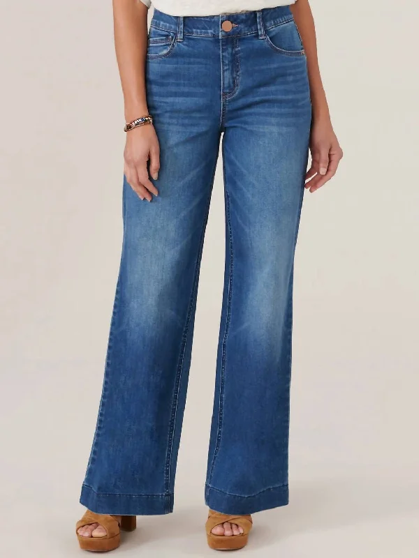 ""ab""solution High Rise Wide Leg Jeans In Blue