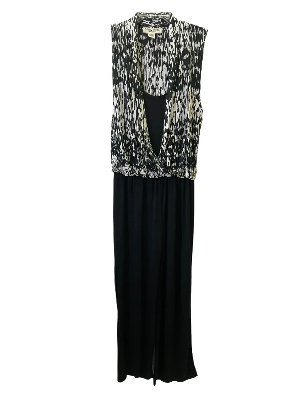 Black & Cream Jumpsuit By Studio West, Size: L