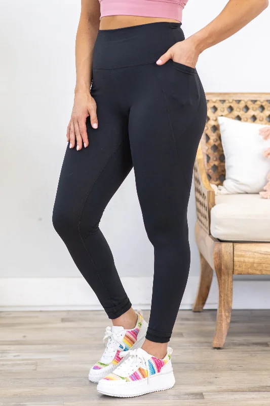 Black Tapered Band Essential Leggings