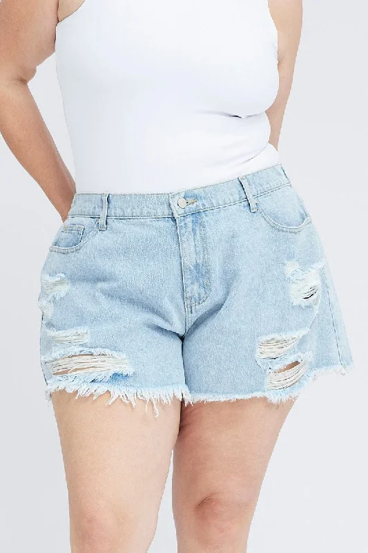 Denim Relaxed Shorts High Hise