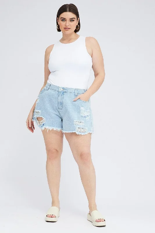 Denim Relaxed Shorts High Hise