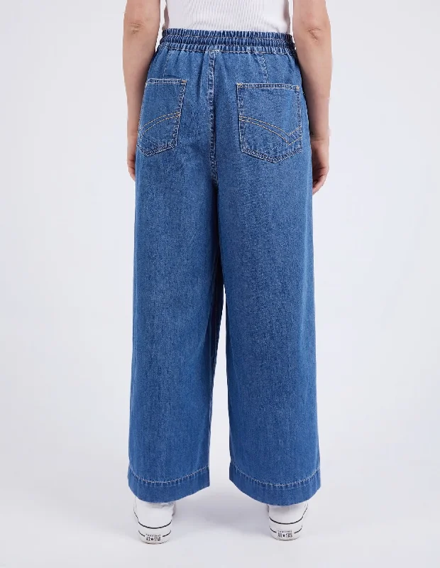 Elm Alora Wide Leg Jean Mid Blue Wash