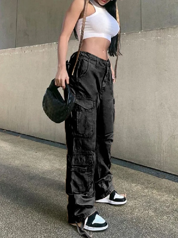 Women's Cargo Fashion Wide Leg Fashion Designer Pants