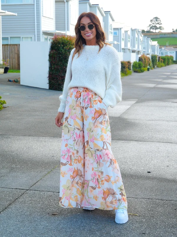 Iris Maxi Arissa Pants White Floral