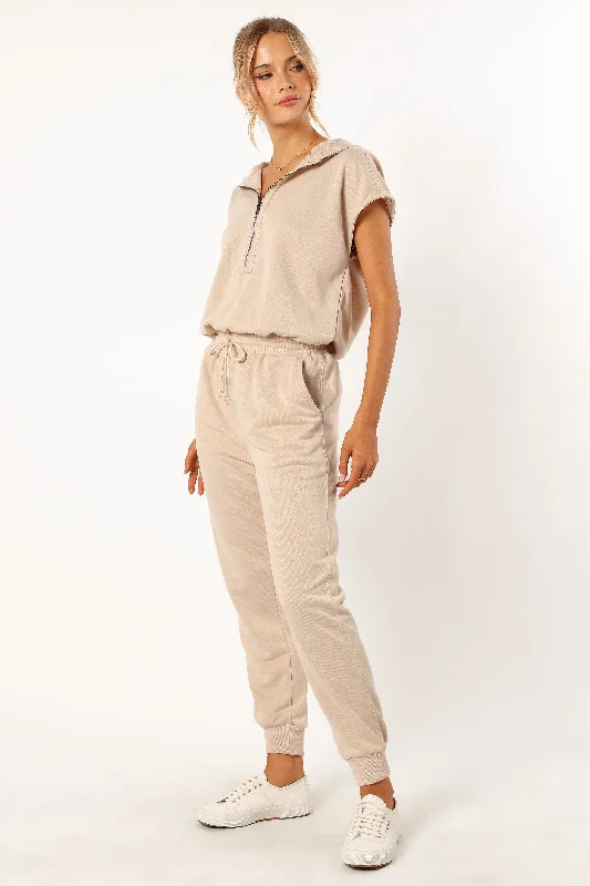 Kylie Sweater Jumpsuit - Taupe