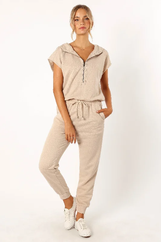 Kylie Sweater Jumpsuit - Taupe