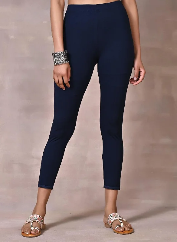 Navy Blue Ankle Length Legging