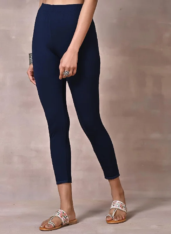 Navy Blue Ankle Length Legging