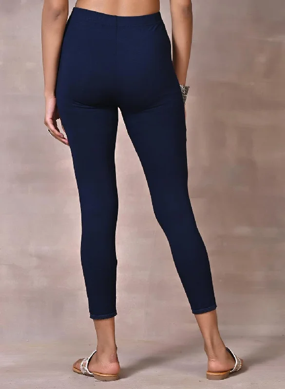 Navy Blue Ankle Length Legging