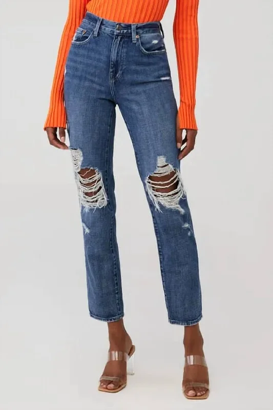 Presley High Rise Relaxed Roller Jeans In Eternal Destructed