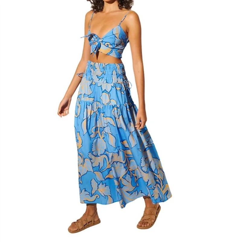 Taniana Maxi Skirt In Blue Floral