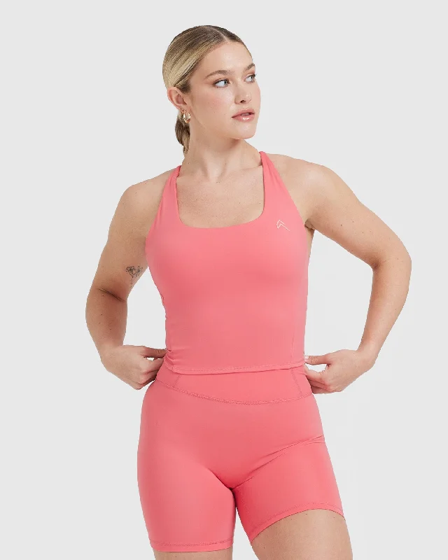 Timeless Square Neck Mid Vest | Amplify Pink