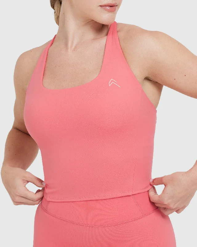 Timeless Square Neck Mid Vest | Amplify Pink