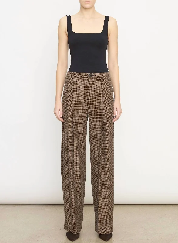 Women's Houndstooth Pant In Black And Camel